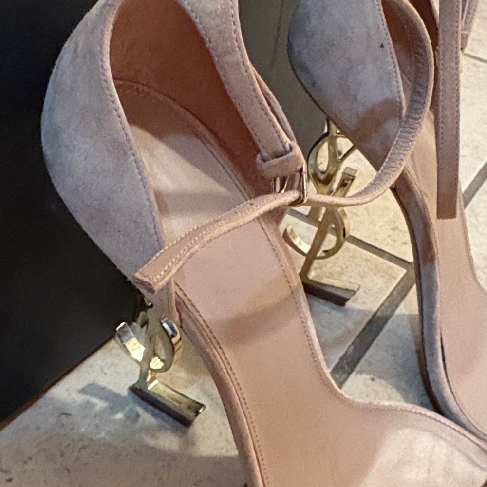 Saint Laurent Beige Strappy Heels - Picture 2 of 4
